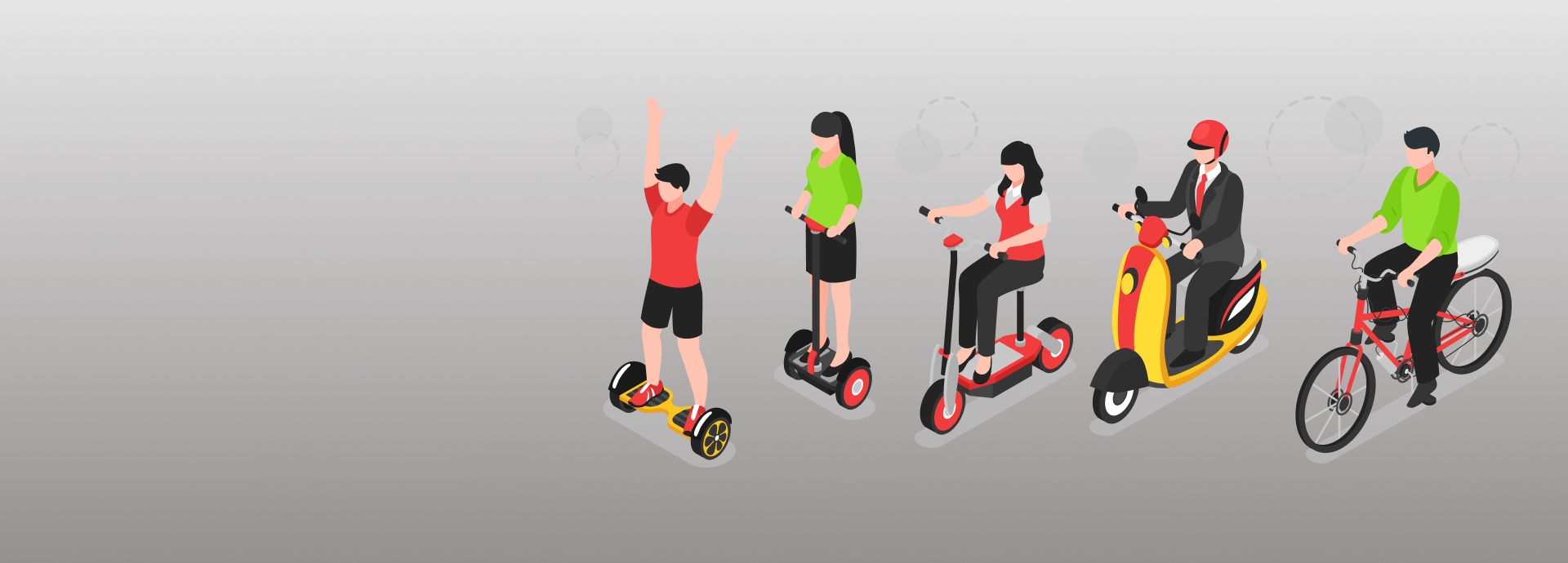 Ilustración de medio de transporte sostenible